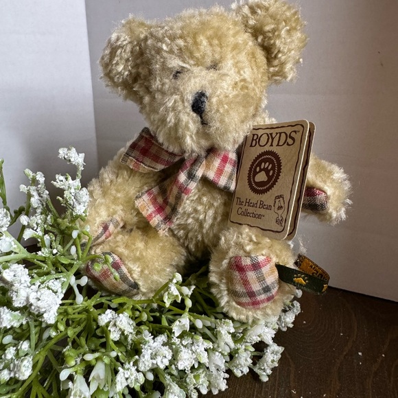 Boyds Bear Mikey 6” NWT 1988 - 2005 plaid bow - Picture 1 of 6